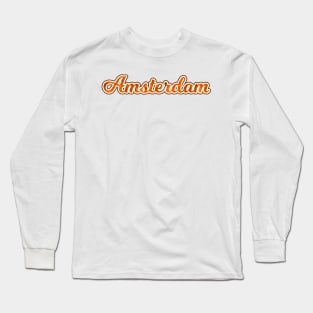 Amsterdam - Orange Logo Long Sleeve T-Shirt